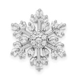 Image of Sterling Silver Rhodium-plated CZ Snowflake Slide Pendant