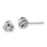 Image of 8mm Sterling Silver Rhodium-Plated Double Love Knot Stud Post Earrings QE11782