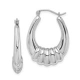 Image of 29mm Sterling Silver Rhodium-Plated Fancy Hoop Earrings QE4681
