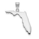 Image of Sterling Silver Rhodium-plated Florida FL State Pendant