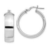 Image of 26mm Sterling Silver Rhodium-Plated Hoop Earrings QE11543