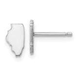 Image of 8.41mm Sterling Silver Rhodium-Plated Illinois IL Small State Stud Earrings