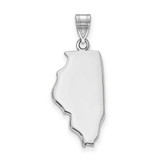Image of Sterling Silver Rhodium-plated Illinois IL State Pendant
