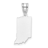 Image of Sterling Silver Rhodium-plated Indiana IN State Pendant