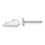 Image of 4.22mm Sterling Silver Rhodium-Plated Kentucky KY Small State Stud Earrings