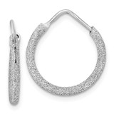 Image of 20mm Sterling Silver Rhodium-Plated Laser-Cut Endless Hoop Earrings QE8563
