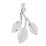 Image of Sterling Silver Rhodium-plated Leaves on Branch Pendant