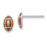 Image of 8mm Sterling Silver Rhodium-Plated Madi K Enamel Football Post Earrings