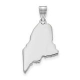 Image of Sterling Silver Rhodium-plated Maine ME State Pendant
