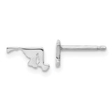 Image of 4.88mm Sterling Silver Rhodium-Plated Maryland MD Small State Stud Earrings