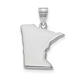 Image of Sterling Silver Rhodium-plated Minnesota MN State Pendant