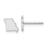Image of 6.88mm Sterling Silver Rhodium-Plated Missouri MO Small State Stud Earrings
