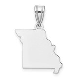 Image of Sterling Silver Rhodium-plated Missouri MO State Pendant