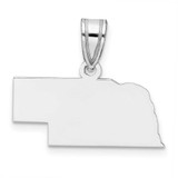 Image of Sterling Silver Rhodium-plated Nebraska NE State Pendant