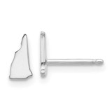 Image of 8.86mm Sterling Silver Rhodium-Plated New Hampshire NH Small State Stud Earrings