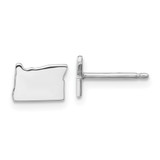 Image of 5.66mm Sterling Silver Rhodium-Plated Oregon OR Small State Stud Earrings