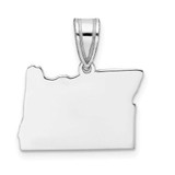 Image of Sterling Silver Rhodium-plated Oregon OR State Pendant