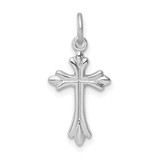 Image of Sterling Silver Rhodium-plated Polished Cross Pendant QC9696