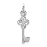 Image of Sterling Silver Rhodium-plated Polished Key Pendant QC9487