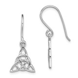 Image of 26.5mm Sterling Silver Rhodium-Plated Polished Trinity Knot Dangle Earrings