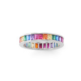 Image of Sterling Silver Rhodium-plated Rainbow CZ Ring