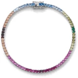 Image of Sterling Silver Rhodium-plated Rainbow CZ Tennis Bracelet