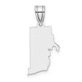 Image of Sterling Silver Rhodium-plated Rhode Island RI State Pendant