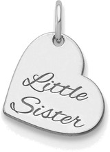 Image of Sterling Silver Rhodium-plated Small Personalized Heart Charm