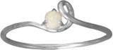 Image of Sterling Silver Rhodium-plated Synthetic Opal Loop Ring