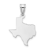 Image of Sterling Silver Rhodium-plated Texas TX State Pendant