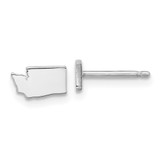 Image of 5.36mm Sterling Silver Rhodium-Plated Washington WA Small State Stud Earrings