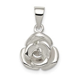 Image of Sterling Silver Rose Flower Pendant QC7548