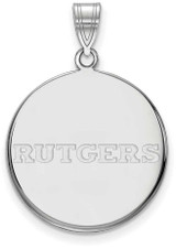 Image of Sterling Silver Rutgers Large Disc Pendant by LogoArt (SS023RUT)