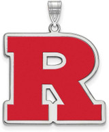 Image of Sterling Silver Rutgers XL Enamel Pendant by LogoArt
