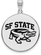 Image of Sterling Silver San Francisco State U XL Enamel Disc Pendant by LogoArt
