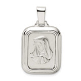 Image of Sterling Silver Satin & Polished Mary w/ Hail Mary Prayer Pendant