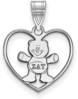 Image of Sterling Silver Sigma Delta Tau Heart Pendant by LogoArt (SS040SDT)