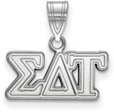 Image of Sterling Silver Sigma Delta Tau Medium Pendant by LogoArt (SS003SDT)