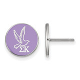 Sterling Silver Sigma Kappa Enamel Post Earrings by LogoArt (SS046SKP)