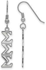 Image of Sterling Silver Sigma Sigma Sigma Dangle Medium Earrings by LogoArt