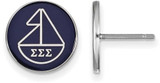 Image of Sterling Silver Sigma Sigma Sigma Enamel Post Earrings by LogoArt (SS046SSS)
