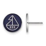 Sterling Silver Sigma Sigma Sigma Enamel Post Earrings by LogoArt (SS046SSS)