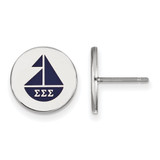 Sterling Silver Sigma Sigma Sigma Enamel Post Earrings by LogoArt (SS047SSS)