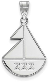 Image of Sterling Silver Sigma Sigma Sigma Medium Pendant by LogoArt (SS036SSS)