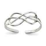 Image of Sterling Silver Solid Modern Cutout Multiweave Toe Ring