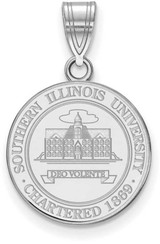 Image of Sterling Silver Southern Illinois University Medium Crest Pendant by LogoArt