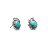 Image of Sterling Silver Southwest-style Simulated Turquoise Stud Earrings