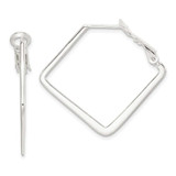 Image of 29mm Sterling Silver Square Hoop Earrings QE3739