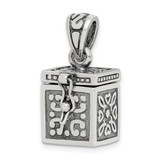 Image of Sterling Silver Square Prayer Box Pendant