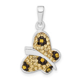 Image of Sterling Silver Stellux Crystal Animal Print Butterfly Pendant